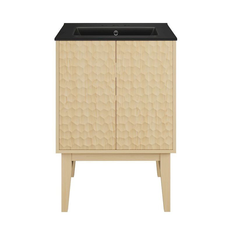 24" Freestanding Bathroom Vanity with 3-Hole Centerset Sink Top image number 0
