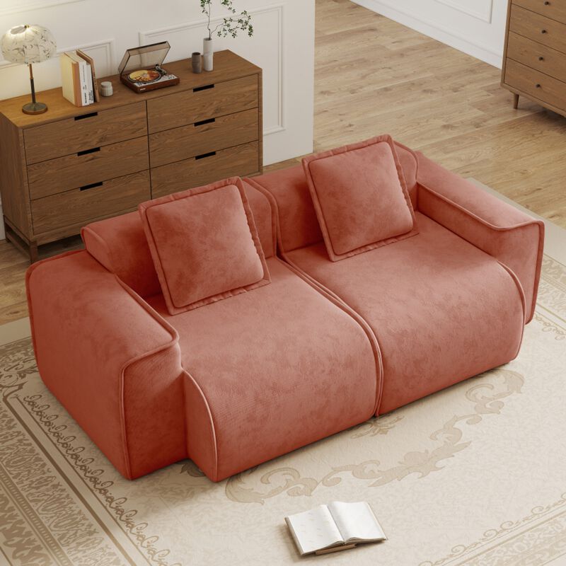 Glaquu Velvet Loveseat image number 1