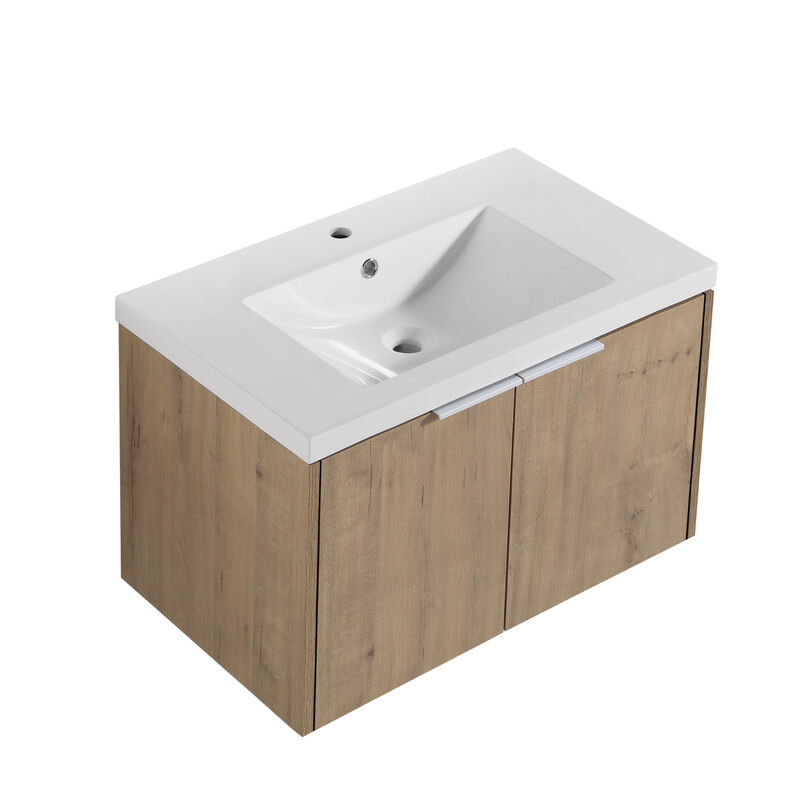 ELEMENT ACE Soft Close Doors Floating Bathroom Vanity With Resin Sink For Modern Bathroom Storage image number 0