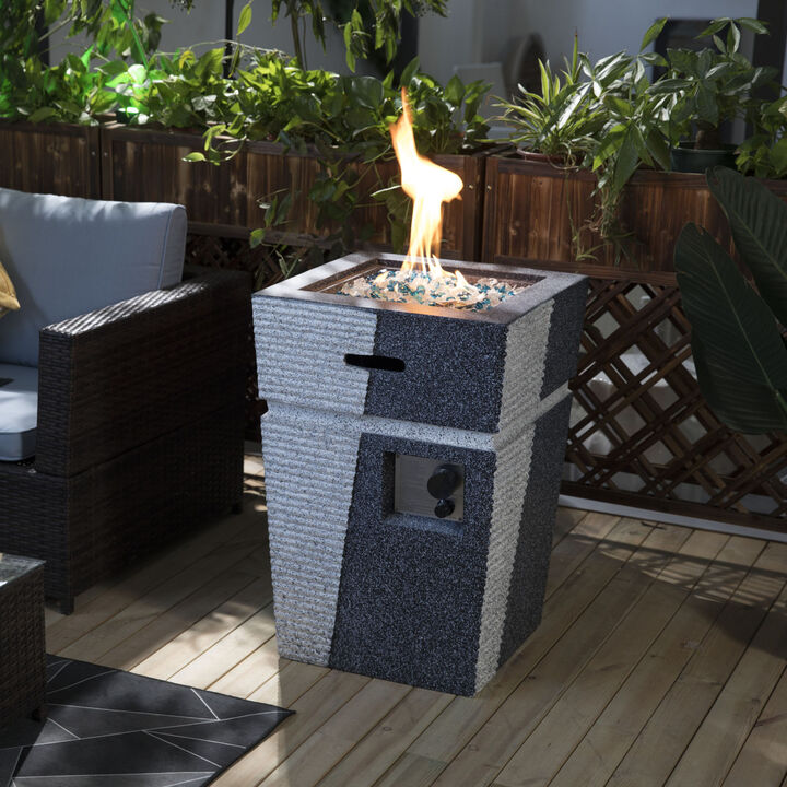 Streamdale Outdoor Concrete Fire Pit Column Propane Fire Pit Patio Gas Fire Pit