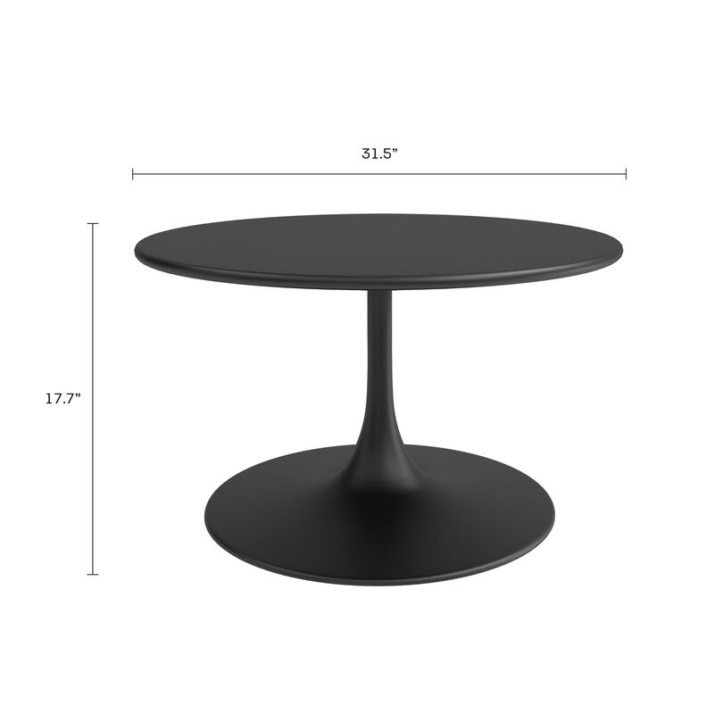 KURV® OUTDOOR & INDOOR ROUND 31.5" STEEL COFFEE TABLE