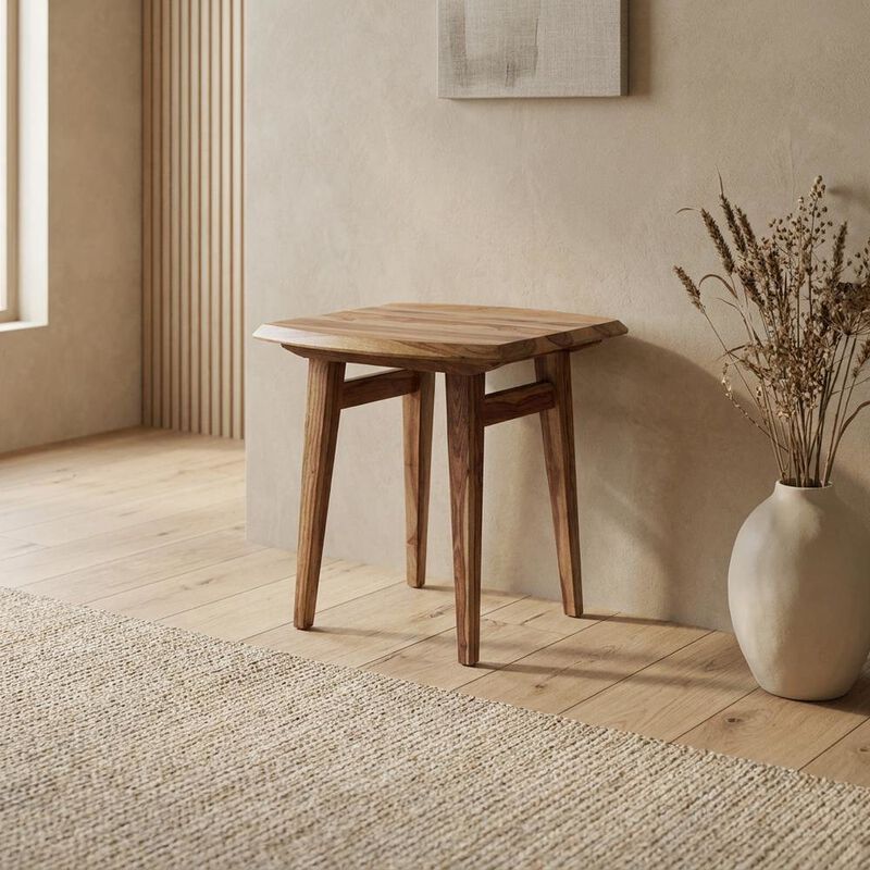 Starlight Canyon Home Solid Sheesham Wood Mid-Century Modern Accent End Table for Living Room image number 2