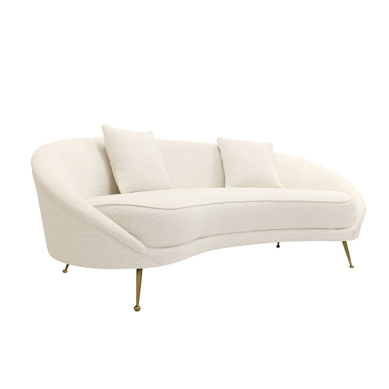 Pasargad Home Luna Collection Textured Fabric Curved Sofa image number 1