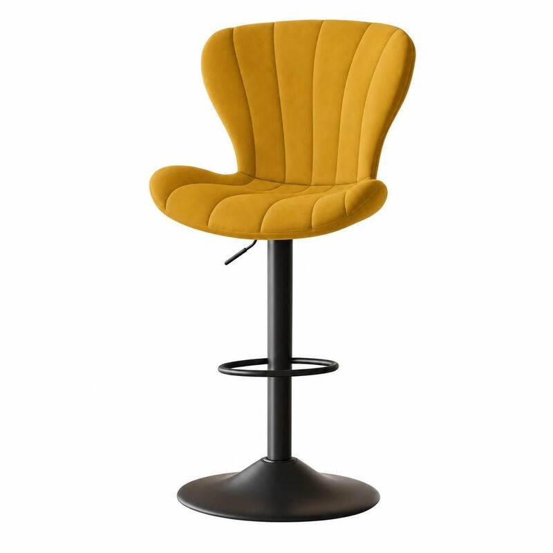 Modern Fabric Swivel Bar Stools Set of 2, Steady Adjustable Counter Height Stools with Back and Footrest, 360&deg; Kitchen Island Chairs for Kitchen Counter, Home Bar image number 2