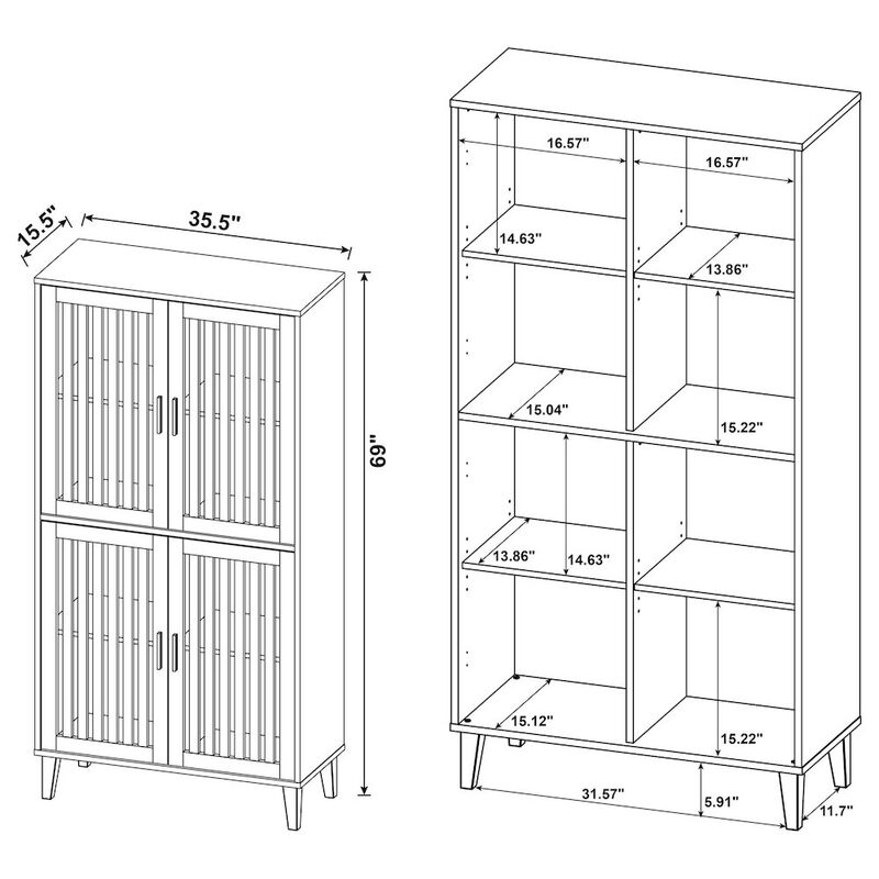 Coaster Elouise 4-door Engineered Wood Tall Accent Cabinet Dark Pine