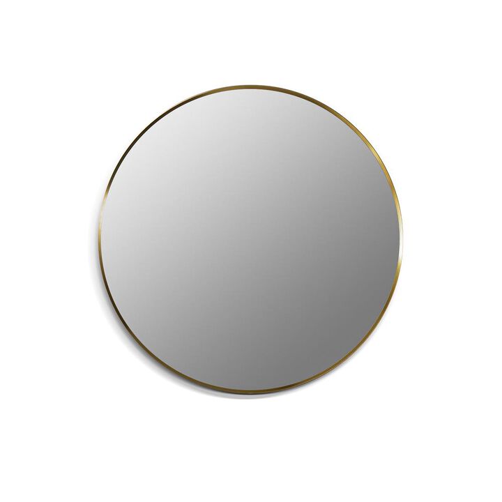 Altair Liceo 30 Circle Bathroom/Vanity Brushed Gold Aluminum Framed Wall Mirror