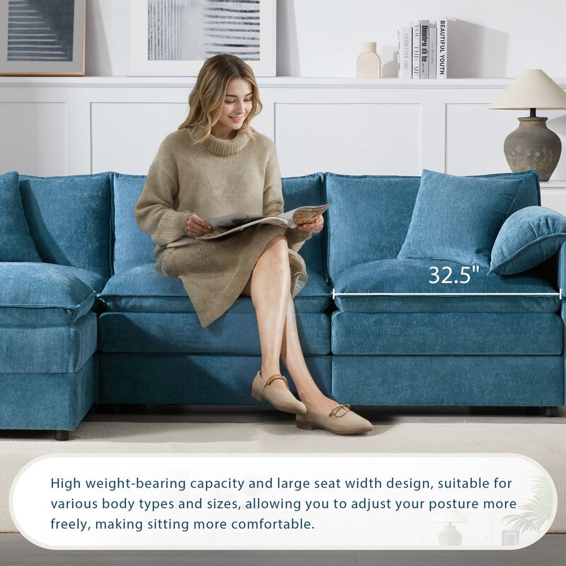 Cepbis L-Shaped Modular Cloud Sectional Sofa image number 3