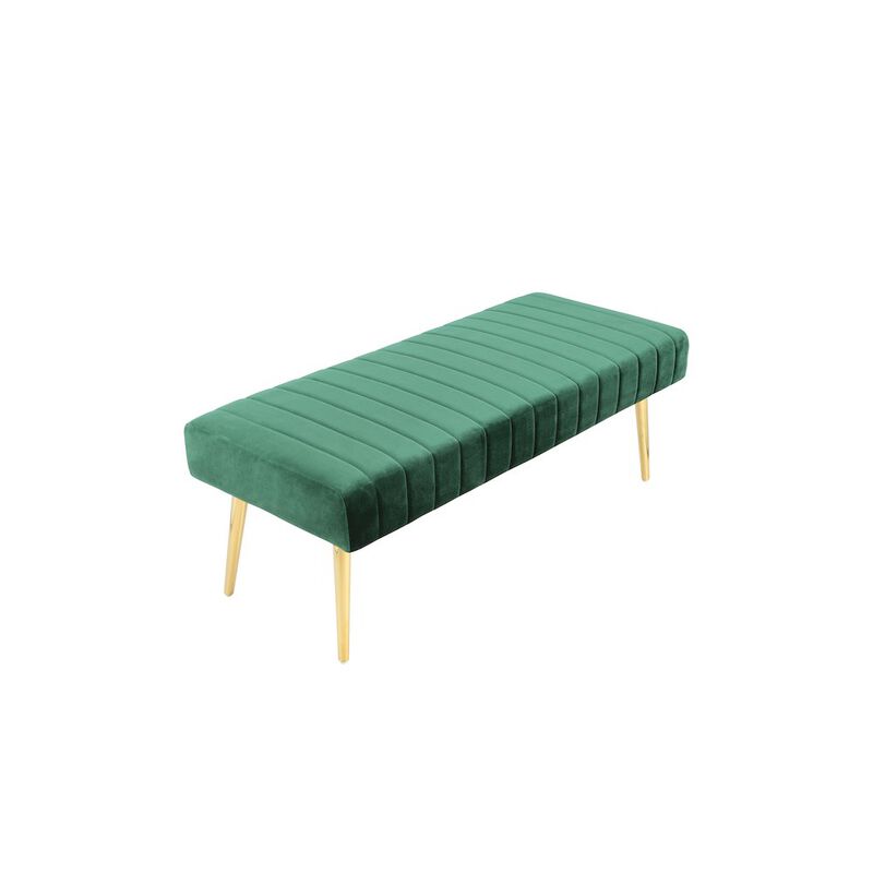 Pangea Home Hilda Bench Velvet Green