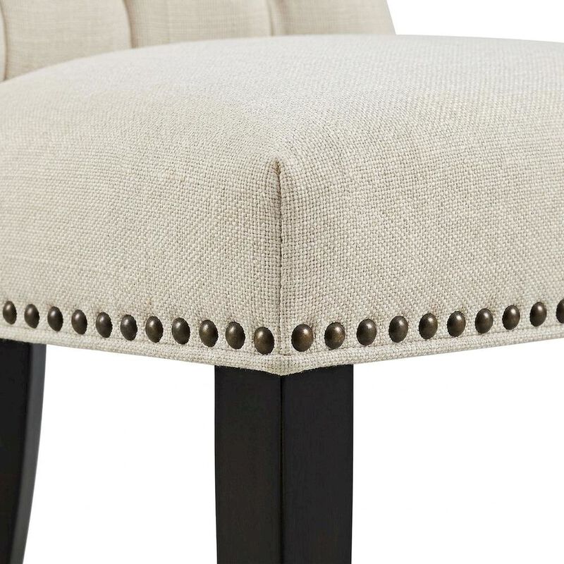 Tufted Upholstered Fabric Dining Chair for Kitchen and Dining Room, Beige image number 6