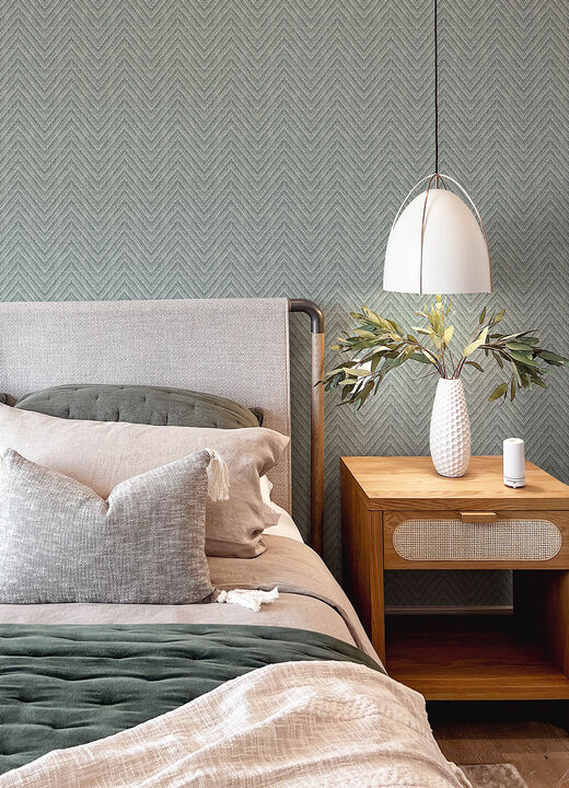 Glynn Denim Chevron Wallpaper (Set of 2)