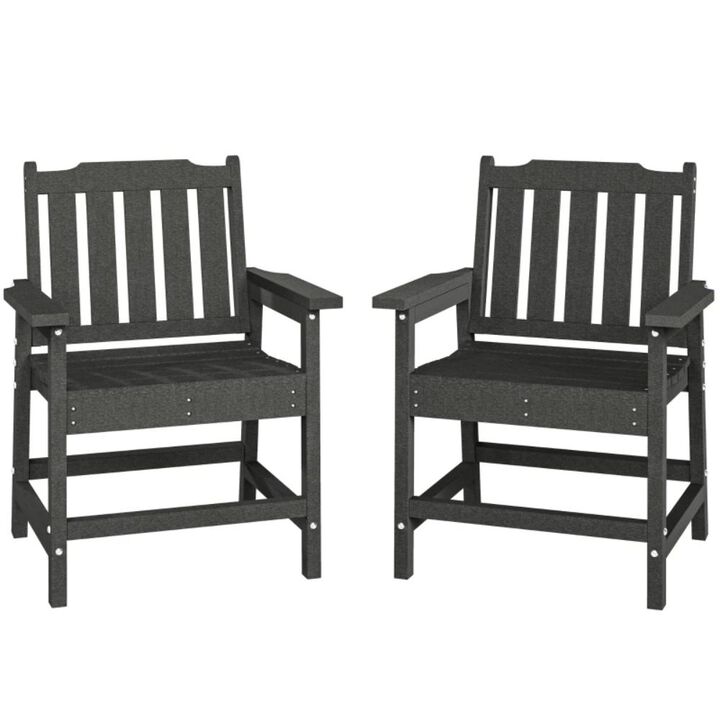 Hivvago 2-Piece HDPE Outdoor Chair Set for Garden, Deck, or Porch