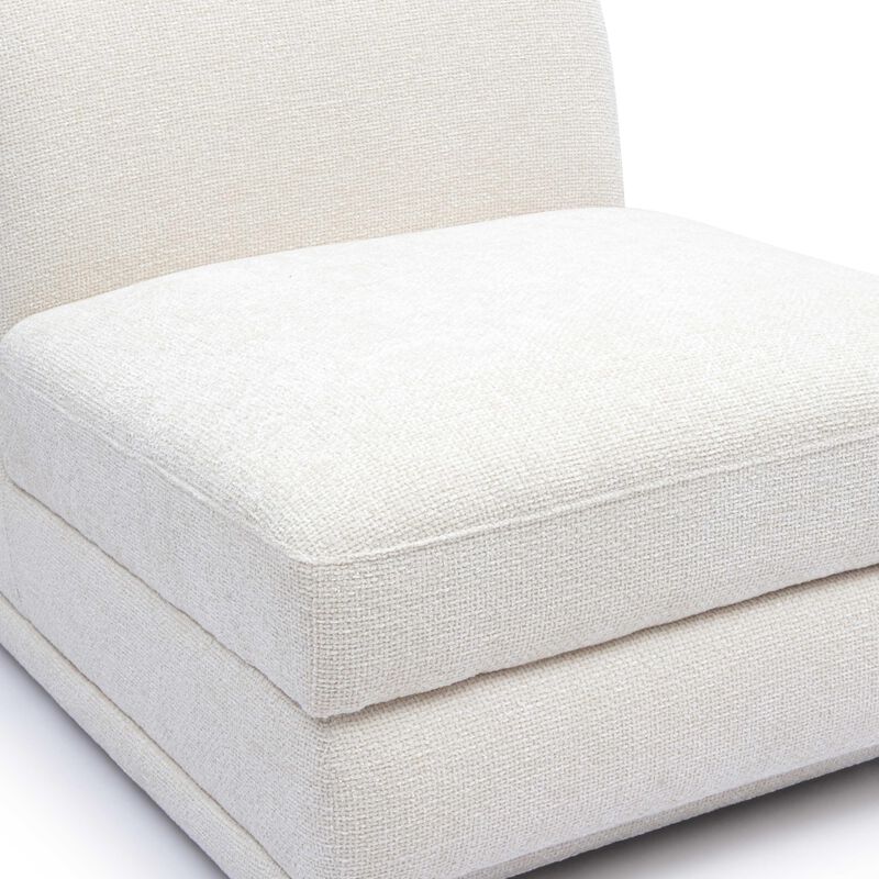 Tov Furniture Perry Cream Chenille Modular Armless Chair image number 4