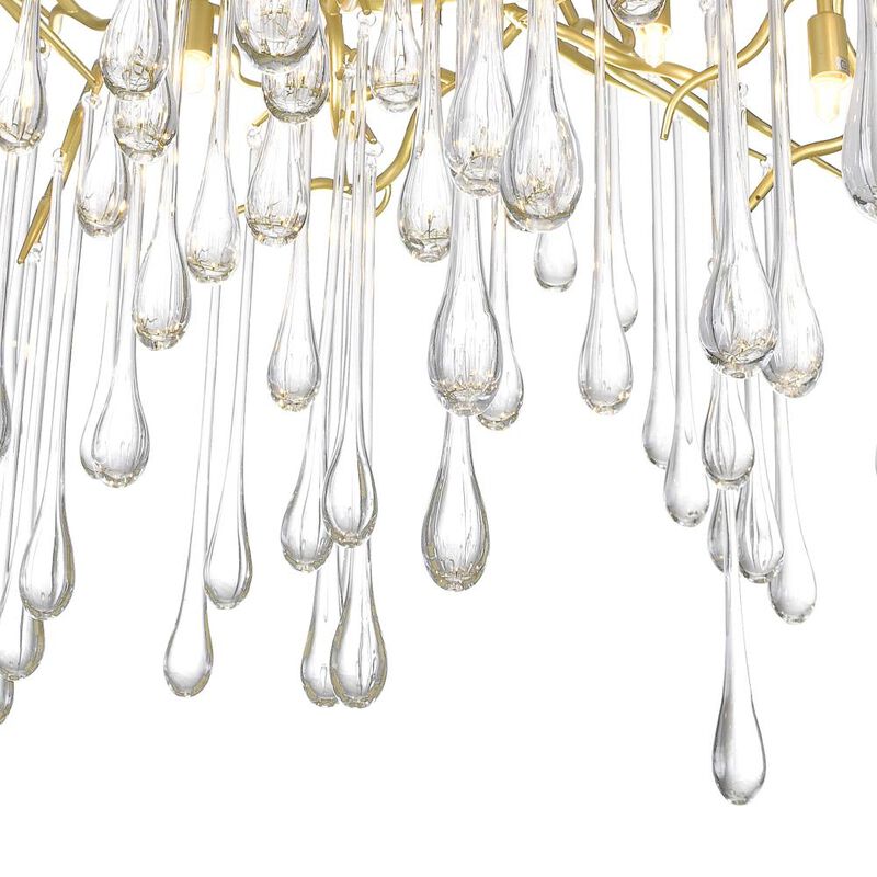 Anita 10 Light Chandelier With Gold Leaf Finish