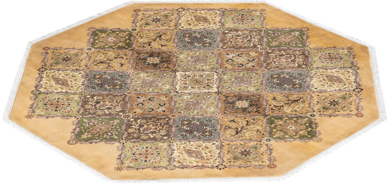 Mogul, One-of-a-Kind Hand-Knotted Area Rug  - Yellow, 6' 1" x 6' 1"