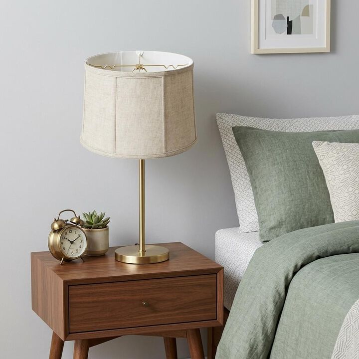 HomeRoots Cream Linen Drum Lamp Shade