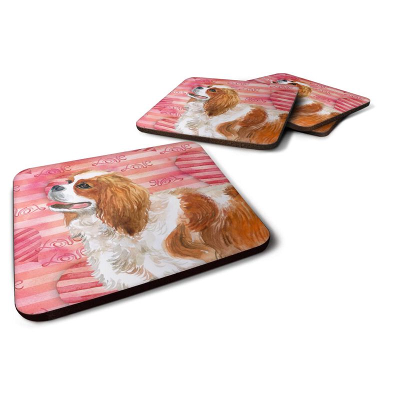 Caroline's Treasures Cavalier Spaniel Love Decorative coasters, Multicolor