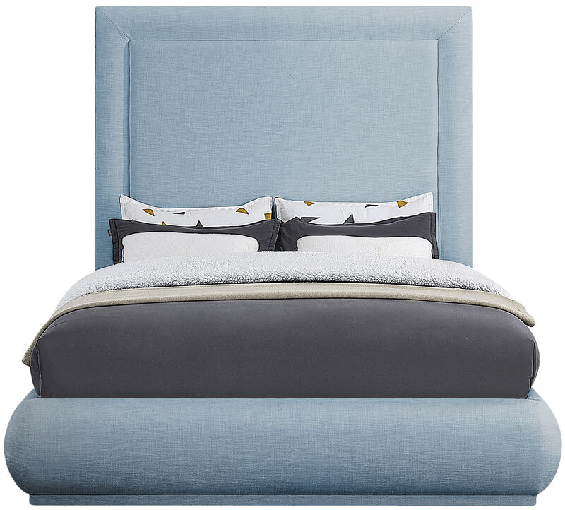 Meridian Furniture Brooke Light Blue Linen Textured Fabric King Bed image number 2