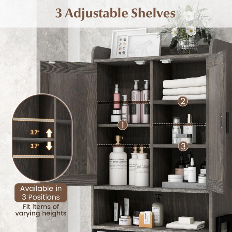 Hivvago Over the Toilet Storage Cabinet Space Saver Organizer with Double Doors