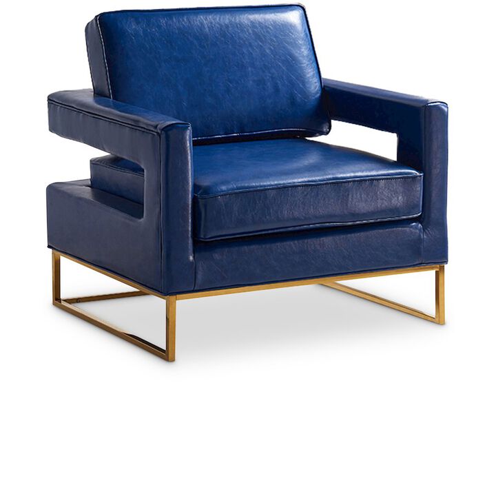 Meridian Furniture Amelia Navy Vegan Leather Accent Chair