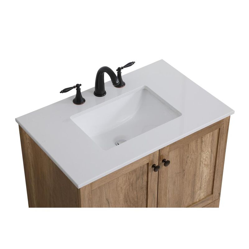 Elegant Kitchen and Bath 30 inch Single Bathroom Vanity in Natural oak