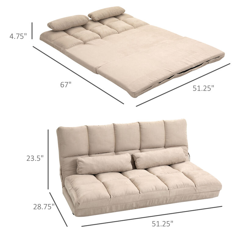 Merax Folding Sofa Couch with 2 Pillows