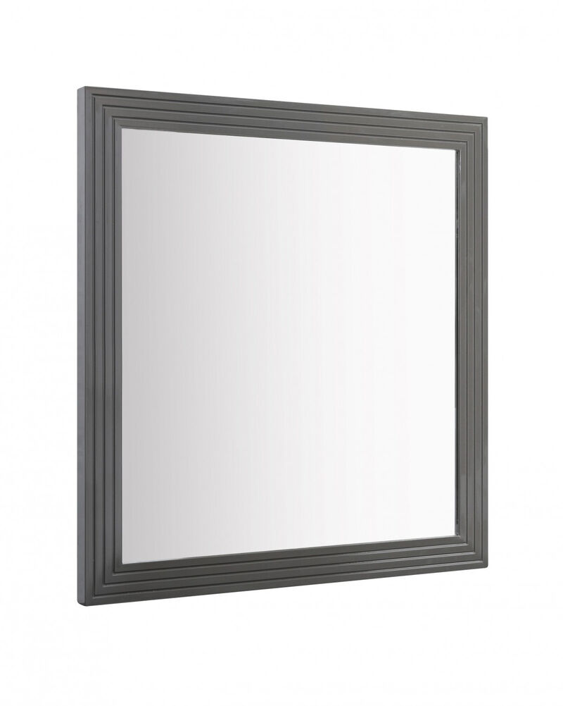 HomeRoots 36" Gray Wood Framed Accent Mirror image number 2