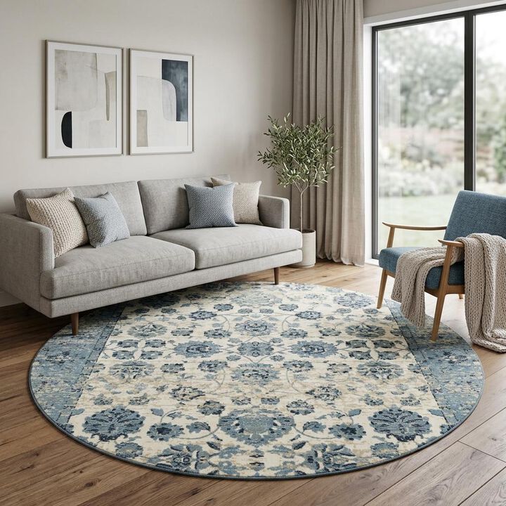 HomeRoots Oriental Round Rug