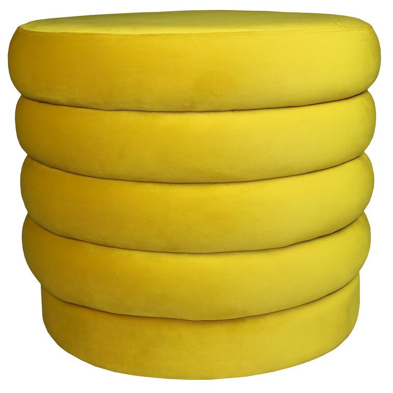 Alex Hamilton Thor Round Ottoman in Daffodil
