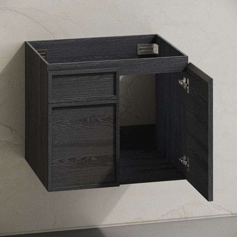St. Tropez 24" Wall-Mounted Bathroom Vanity Cabinet without Top in Black Oak image number 3