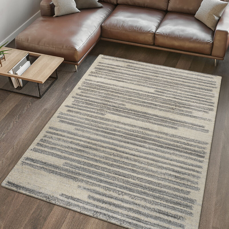 Khalil Modern Berber Stripe Area Rug
