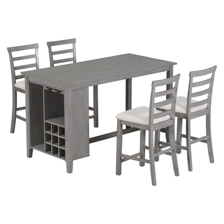 Merax 5-Piece Multi-Functional Dining Table Set with Padded Chairs