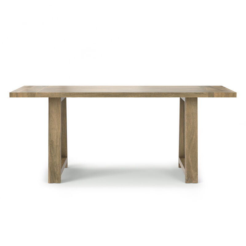 Whitley 72 inch Wide Solid Mango Farmhouse Dining Table in Grey Wash