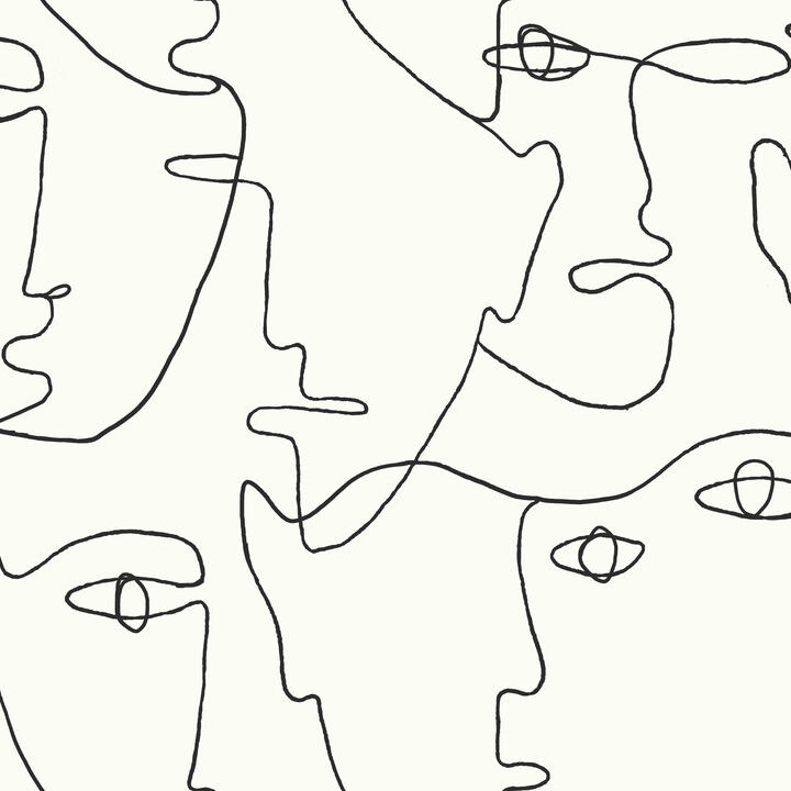 Pablo Portraits Black Peel & Stick Wallpaper