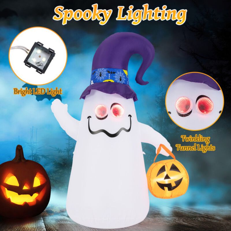 6ft Glowing Ghost Halloween Inflatable Decor with Infinity LED Eyes image number 5