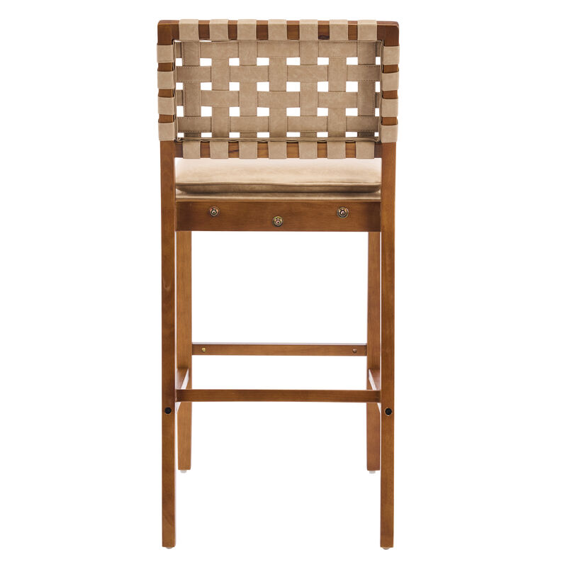 Christopher Knight Home Shawna Contemporary Rubberwood Faux Leather Upholstered Barstools (Set of 4) image number 5