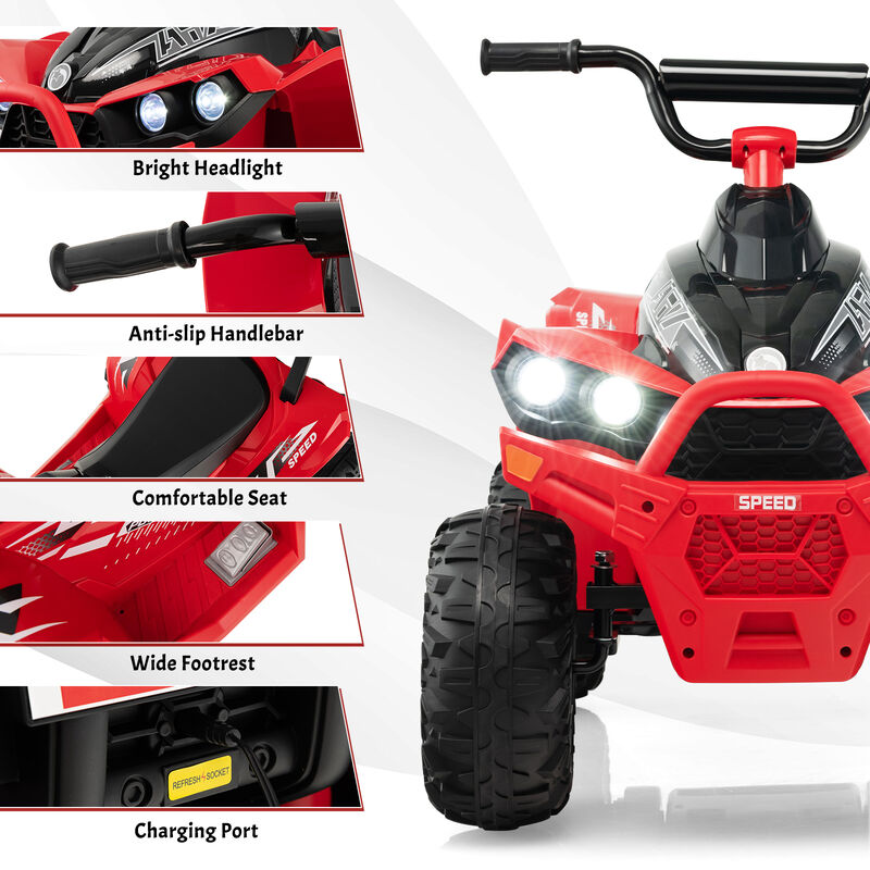 Kids 12V Electric ATV Ride On Car with Adjustable Speed and Comfortable Seat image number 4