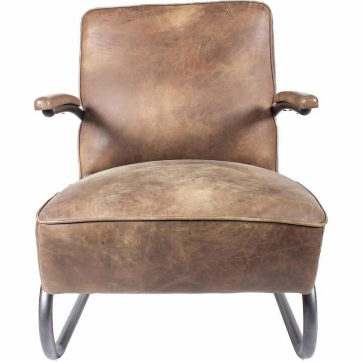 Perth Leather Club Chair - Light Brown, Belen Kox