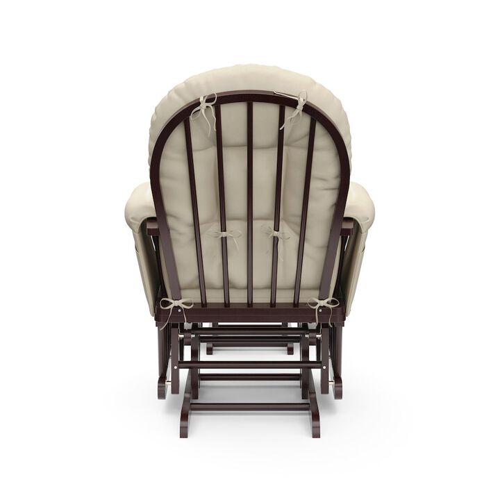 Storkcraft Hoop Glider and Ottoman - Espresso with Beige