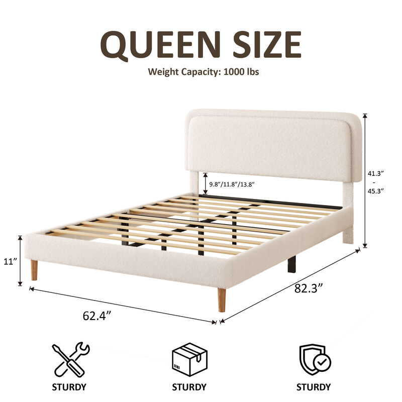 Sarick Plush Upholstered Platform Bed image number 7