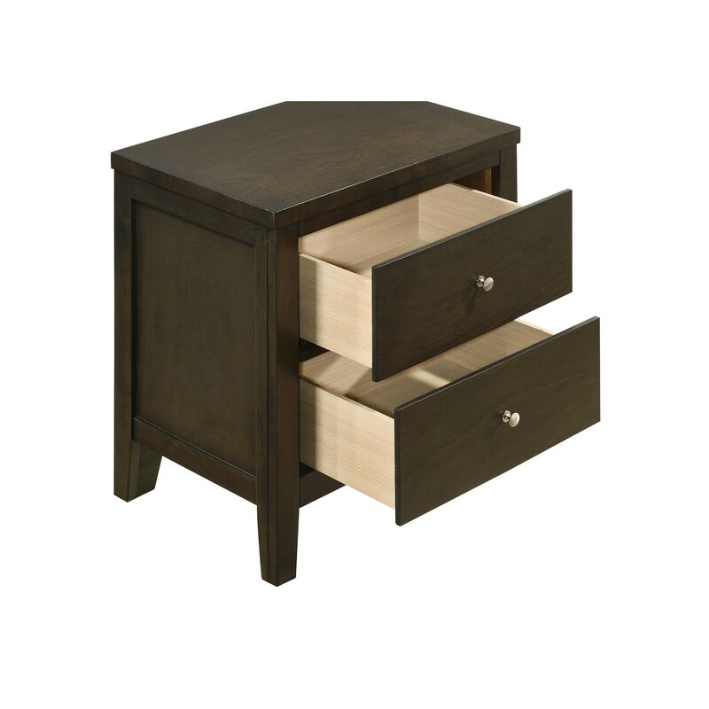Wily 4pc Full Size Bedroom Set, Dresser Mirror, Dark Brown Upholstery - Benzara image number 2