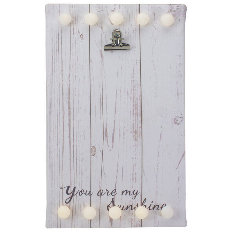 LED Lighted "You are my Sunshine" Canvas with Photo Clip 10.25"