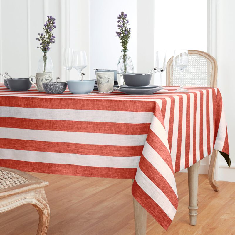 Linen Tablecloth - Cabana Stripe