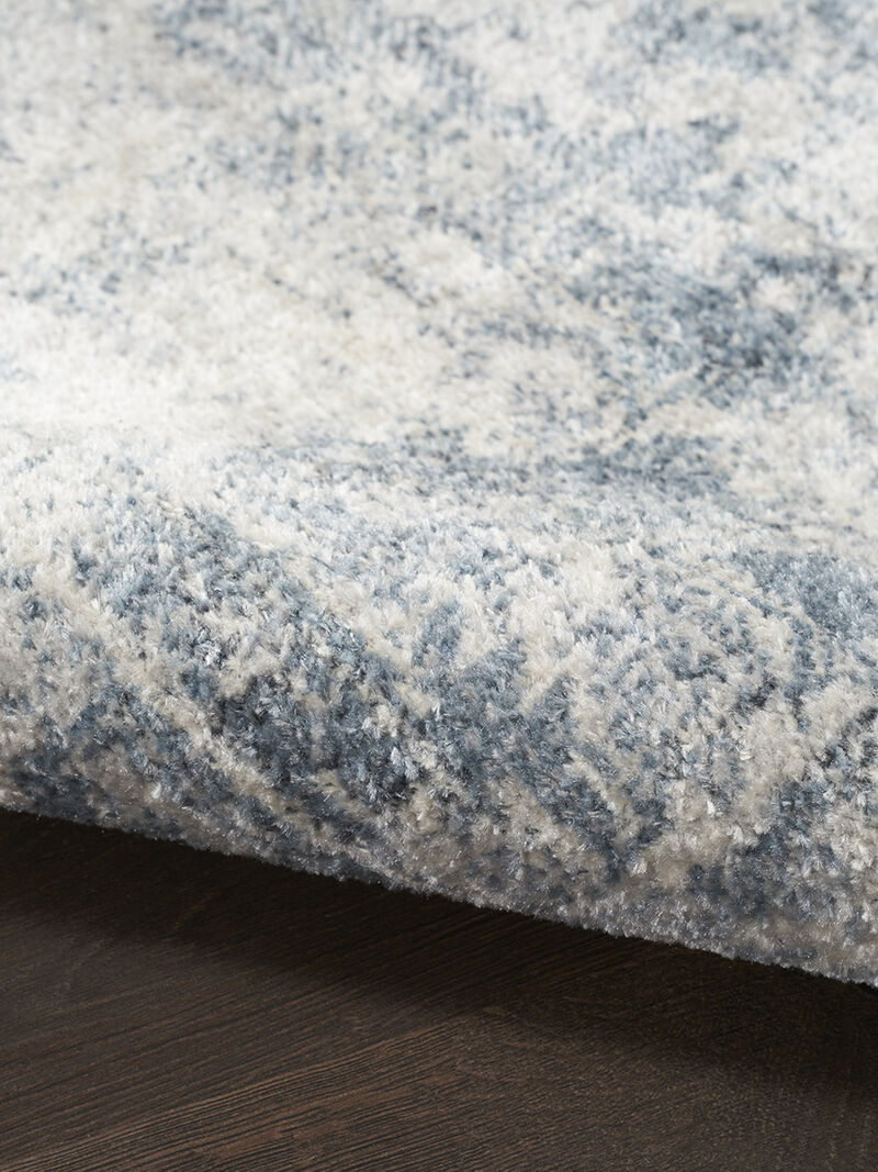 Astra Machine Washable ASW11 Blue/Ivory 6'7" x 9' Rug