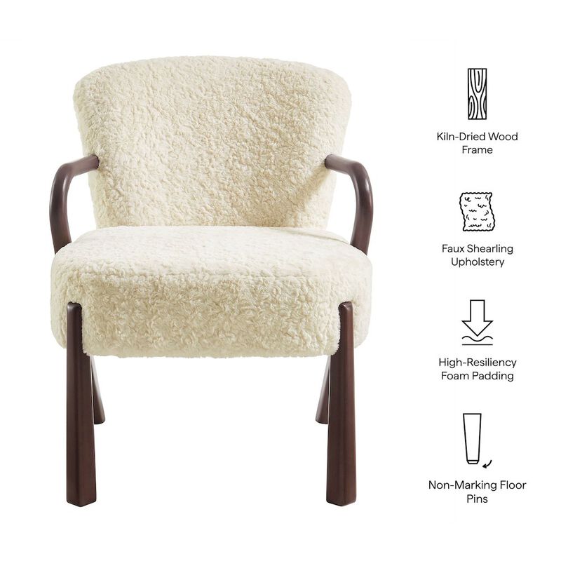 Arden Faux Shearling Accent Armchair image number 2