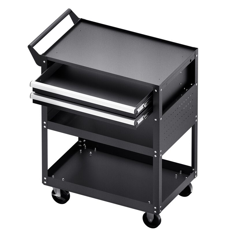 Rolling Mechanic Tool Cart with Locking Drawers, 5-Tier Storage Rack for Garage & Repair Shop-Black image number 7