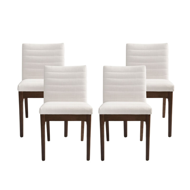 Christopher Knight Home Ivy Mid-Century Modern Channel Stitch Dining Chairs (Set of 4)
