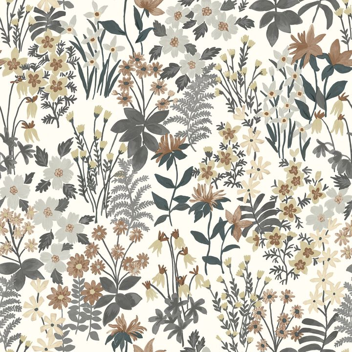 Arcadia Classical Floral All-over Grey Wallpaper ARA70901