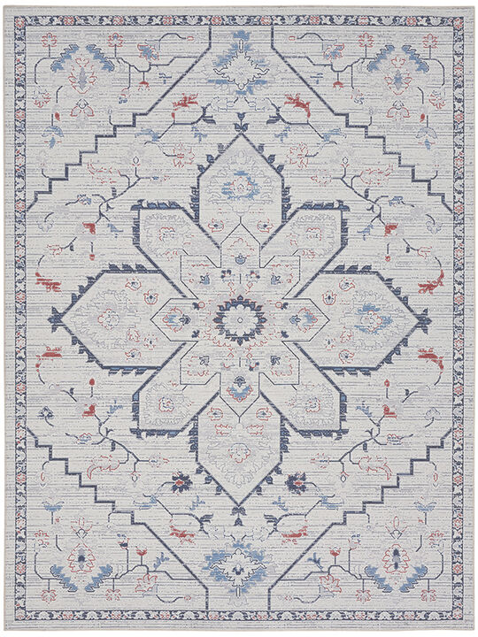 Machine Washable Series 1 SR110 Ivory/Blue 9'2" x 12' Rug