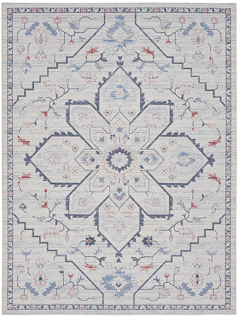 Machine Washable Series 1 SR110 Ivory/Blue 9'2" x 12' Rug