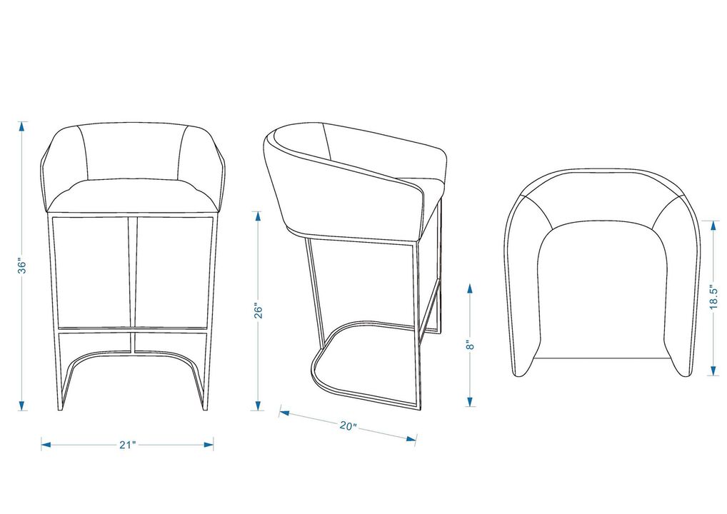 Louvre Black Counter Stool